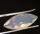 7.4x17.5mm Huge Ethiopian Opal Cut Stone, Marquise Faceted Fancy Cut, 2.15 Cts