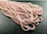 3-4mm Morganite Faceted Rondelle Beads, Morganite Beads, Natural Morganite