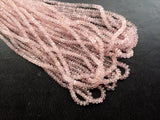 3-4mm Morganite Faceted Rondelle Beads, Morganite Beads, Natural Morganite