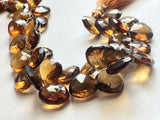 13-14 mm Beer Quartz Beads, Beer Quartz Faceted Heart Briolette Beads, Brandy