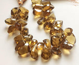 11x16-12x17 mm Beer Quartz Faceted Fancy Shape Briolette Bead, Beer Quartz Fancy