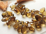 11x16-12x17 mm Beer Quartz Faceted Fancy Shape Briolette Bead, Beer Quartz Fancy