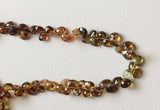 5-5.5mm Petro Tourmaline Faceted Heart Beads, Green And Orange Tourmaline Beads