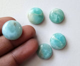 12-13mm Larimar Plain Round Cabochons, Original Larimar Smooth Round Flat Back