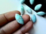 8x16mm-9x17mm Larimar Plain Marquise Cabochons, Smooth Flat Back, 5 Pcs