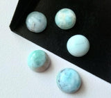 14-15mm Larimar Plain Round Cabochons, Original Larimar Smooth Round Flat Back