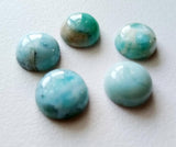 14-15mm Larimar Plain Round Cabochons, Original Larimar Smooth Round Flat Back