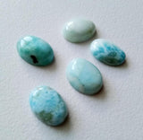 12x16-13x18mm Larimar Plain Oval Cabochons, Smooth Oval Flat Back, 5 Pcs