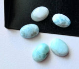 12x16-13x18mm Larimar Plain Oval Cabochons, Smooth Oval Flat Back, 5 Pcs