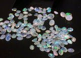 3x5mm Ethiopian Opal Faceted Oval Cut Stone, Fire Opal Faceted Cabochons