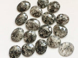 17-18mm Black Rutilated Quartz Cabochon, 5 Pieces Black Rutile Rose Cut