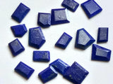 9-15mm Lapis Lazuli Fancy Cut Slices, Lapis Faceted Flat Back Cabochons