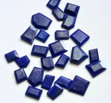 9-15mm Lapis Lazuli Fancy Cut Slices, Lapis Faceted Flat Back Cabochons