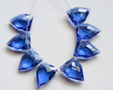 13x18 mm Blue Hydro Quartz Faceted Fancy Shape Side Drilled Beads, Checker Cut