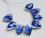 13x18 mm Blue Hydro Quartz Faceted Fancy Shape Side Drilled Beads, Checker Cut