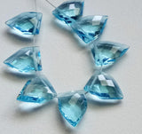 13x18 mm Swiss Blue Hydro Quartz Faceted Fancy Shape Side Drilled Bead, Checker