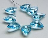 13x18 mm Swiss Blue Hydro Quartz Faceted Fancy Shape Side Drilled Bead, Checker