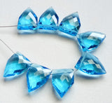 13x18 mm Topaz Blue Hydro Quartz Faceted Fancy Shape Side Drilled Beads, 4 Piece