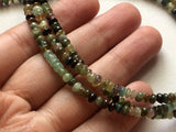 3.5-4mm Green Tourmaline Plain Button Beads, Shaded Green Tourmaline Plain