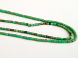1.5-2.5 mm Afghanistan Turquoise Beads, 12 Inch Green Turquoise Tube Rondelles