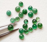 2-3mm Emerald Plain Round Cabochons, 10 Pcs Loose Emerald Green Gemstones