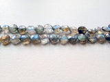 6mm Labradorite Coins, Natural Labradorite Faceted Coin Beads, Straight Drill