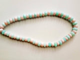 7-9mm Approx., Peruvian Pink & Blue Opal Plain Rondelles, Opal Bead, Pink & Blue