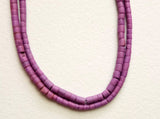 1.5-2.5 mm Afghanistan Turquoise Bead, Lavender Color Tube Rondelles For Jewelry