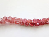 7.5 mm Strawberry Quartz Faceted Onion Bead, Strawberry Pink Beads Briolette