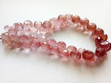 7.5 mm Strawberry Quartz Faceted Onion Bead, Strawberry Pink Beads Briolette