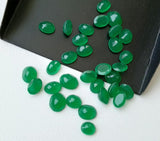 4x6mm - 6x8mm Green Onyx Oval Cut Stone, Green Onyx Faceted Oval Stone