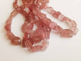 7-14 mm Strawberry Quartz Step Cut Faceted Tumbles, Strawberry Quartz Beads