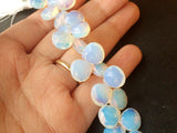 9-11 mm Fire Opal Faceted Heart Beads, Opalite Beads, Opalite Heart Briolettes