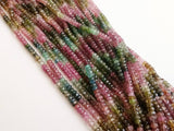 5mm Multi Tourmaline Faceted Rondelle Bead, Natural Tourmaline Beads, Multi