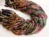 5mm Multi Tourmaline Faceted Rondelle Bead, Natural Tourmaline Beads, Multi