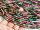 5mm Multi Tourmaline Faceted Rondelle Bead, Natural Tourmaline Beads, Multi