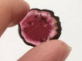 16x18mm Rare Watermelon Tourmaline Rough Slice, OOAK Watermelon Tourmaline Slice Pendant, Loose Tourmaline For Jewelry