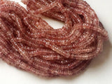 5.5 mm Strawberry Quartz Plain Spacer Beads, Natural Strawberry Quartz Wheel