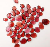 7-8.5mm Garnet Rose Cut Cabochons, Natural Mozambique Garnet Rose Cut Flat Back