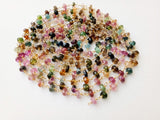 4-4.5 mm Multi Tourmaline Wire Wrapped Faceted Rondelle Bead Beaded Chain Rosary