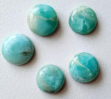 12-13mm Larimar Plain Round Cabochons, Original Larimar Smooth Round Flat Back