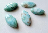 10x20-12x22mm Larimar Plain Marquise Cabochons, Original Smooth Flat Back, 5 Pcs