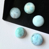 14-15mm Larimar Plain Round Cabochons, Original Larimar Smooth Round Flat Back