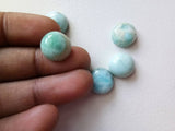 14-15mm Larimar Plain Round Cabochons, Original Larimar Smooth Round Flat Back