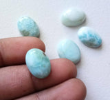 12x16-13x18mm Larimar Plain Oval Cabochons, Smooth Oval Flat Back, 5 Pcs