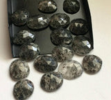 17-18mm Black Rutilated Quartz Cabochon, 5 Pieces Black Rutile Rose Cut