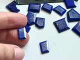 9-15mm Lapis Lazuli Fancy Cut Slices, Lapis Faceted Flat Back Cabochons