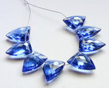 13x18 mm Blue Hydro Quartz Faceted Fancy Shape Side Drilled Beads, Checker Cut