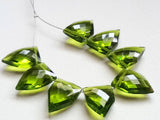 13x18 mm Peridot Hydro Quartz Faceted Fancy Shape Side Drilled Beads, Checker