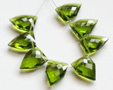 13x18 mm Peridot Hydro Quartz Faceted Fancy Shape Side Drilled Beads, Checker